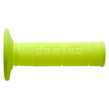 DOMINO MANETKI (GRIPY) OFF ROAD JEDNOSKŁADNIKOWE ULTRA SOFT (22+25MM, DŁ.120/123MM) BEZ OTWORU KOLOR ŻÓŁTY FLUO