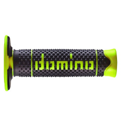 DOMINO MANETKI (GRIPY) OFF ROAD PYRAMID DWUSKŁADNIKOWE KOLOR CZARNY/ŻÓŁTY FLUO