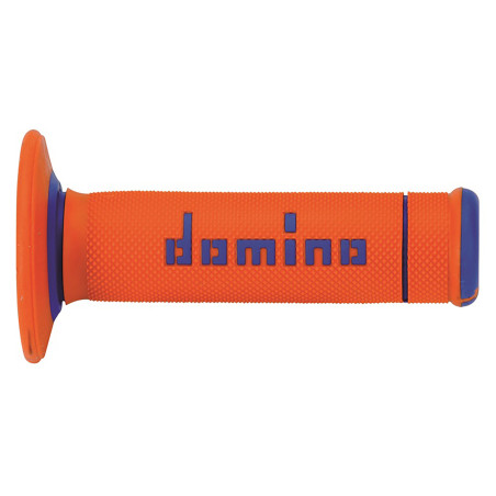 DOMINO MANETKI (GRIPY) OFF ROAD X-TREME DWUSKŁADNIKOWE KOLOR CZARNY POMARAŃCZOWY/NIEBIESKI