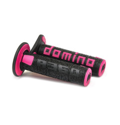 DOMINO MANETKI (GRIPY) OFF ROAD NEW LAMELAR DWUSKŁADNIKOWE KOLOR CZARNY/RÓŻOWY
