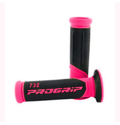 PROGRIP MANETKI PG732 ROAD (22+25MM, DŁ.125MM) KOLOR FUKSJA FLUO/CZARNY (DWUSKŁADNIKOWE) (732-297) (PG732/12)