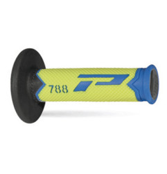 PROGRIP MANETKI PG788 OFF ROAD (22+25MM, DŁ.115MM) KOLOR JASNY NIEBIESKI/ŻÓŁTY FLUO/CZARNY (TRÓJSKŁADNIKOWE) (788-279)