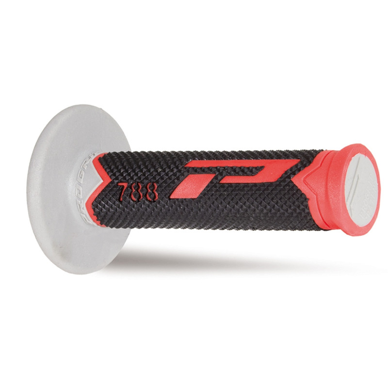 PROGRIP MANETKI PG788 OFF ROAD (22+25MM, DŁ.115MM) KOLOR CZERWONY/CZARNY/SZARY (TRÓJSKŁADNIKOWE) (788-220)