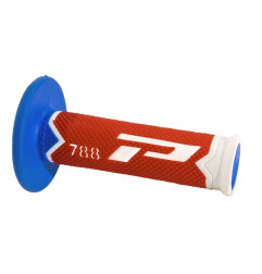 PROGRIP MANETKI PG788 OFF ROAD (22+25MM, DŁ.115MM) KOLOR BIAŁY/CZERWONY/JASNY NIEBIESKI (TRÓJSKŁADNIKOWE) (788-256) (PG788/24)