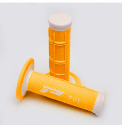 PROGRIP MANETKI PG791 OFF ROAD (22+25MM, DŁ.115MM) KOLOR BIAŁY / POMARAŃCZOWY FLUO (DWUSKŁADNIKOWE) (791-242) (PG791WH/ORF)