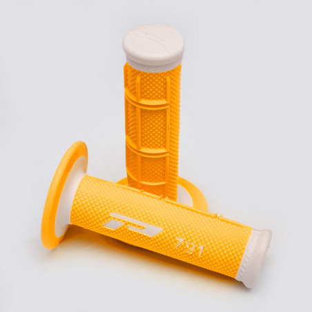 PROGRIP MANETKI PG791 OFF ROAD (22+25MM, DŁ.115MM) KOLOR BIAŁY / POMARAŃCZOWY FLUO (DWUSKŁADNIKOWE) (791-242) (PG791WH/ORF)