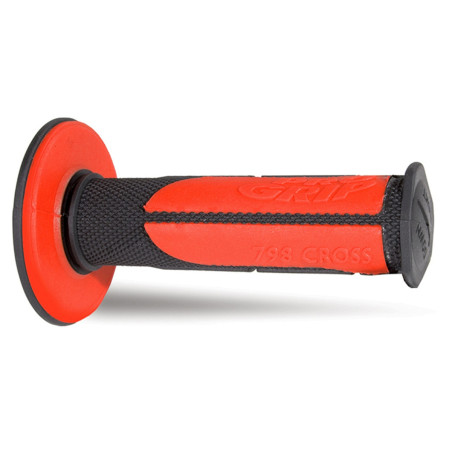 PROGRIP MANETKI PG798 OFF ROAD (22+25MM, DŁ.115MM) KOLOR CZARNY CZERWONY (DWUSKŁADNIKOWE HALF WAFFLE) (798-125) (PG798BK/RD)