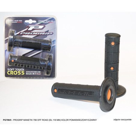 PROGRIP MANETKI PG799 OFF ROAD (22+25MM, DŁ.118MM) KOLOR CZARNY/POMARAŃCZOWY (DWUSKŁADNIKOWE) (799-201) (PG799/5)