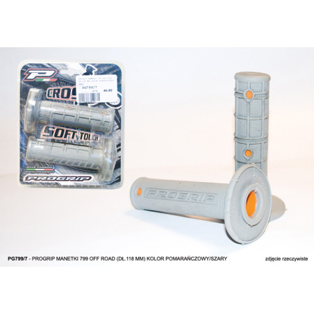 PROGRIP MANETKI PG799 OFF ROAD (22+25MM, DŁ.118MM) KOLOR SZARY/POMARAŃCZOWY (DWUSKŁADNIKOWE) (799-293) (PG799/7)