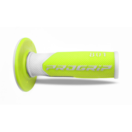 PROGRIP MANETKI PG801 OFF ROAD (22+25MM, DŁ.115MM) KOLOR BIAŁY/ŻÓŁTY FLUO (DWUSKŁADNIKOWE) (801-244) (PG801WH/YLF) - WYPRZEDAŻ