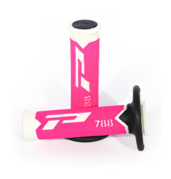 PROGRIP MANETKI PG788 OFF ROAD (22+25MM, DŁ.115MM) KOLOR BIAŁY/RÓŻOWY FLUO/ CZARNY (TRÓJSKŁADNIKOWE) (788-302) (PG788/13)