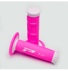PROGRIP MANETKI PG791 OFF ROAD (22+25MM, DŁ.115MM) KOLOR BIAŁY / FUKSJA FLUO (DWUSKŁADNIKOWE) (791-243) (PG791WH/FX)