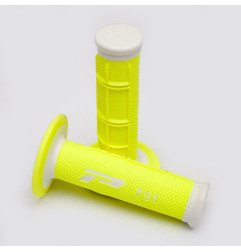 PROGRIP MANETKI PG791 OFF ROAD (22+25MM, DŁ.115MM) KOLOR BIAŁY / ŻÓŁTY FLUO (DWUSKŁADNIKOWE) (791-244) (PG791WH/YLF)