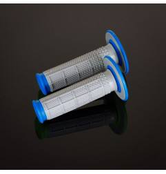 RENTHAL PROMOCJA MANETKI MX DUAL COMPOUND TAPERED BLUE H/WAFF, DWUSKŁADNIKOWE, KOLOR SZARY/NIEBIESKI