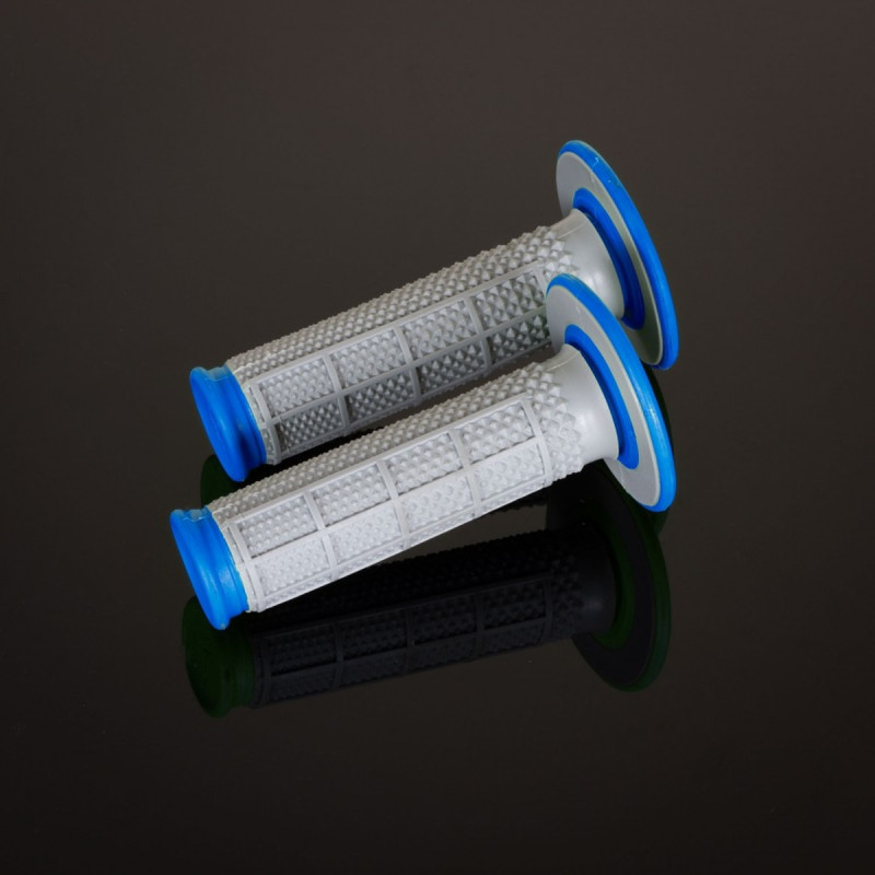 RENTHAL PROMOCJA MANETKI MX DUAL COMPOUND TAPERED BLUE H/WAFF, DWUSKŁADNIKOWE, KOLOR SZARY/NIEBIESKI