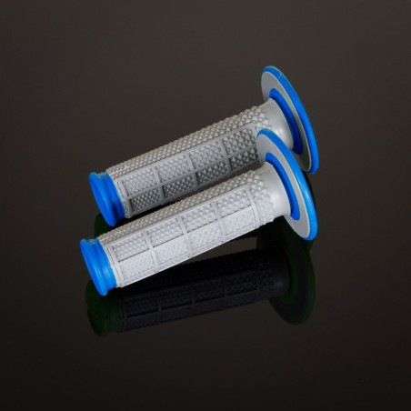 RENTHAL PROMOCJA MANETKI MX DUAL COMPOUND TAPERED BLUE H/WAFF, DWUSKŁADNIKOWE, KOLOR SZARY/NIEBIESKI