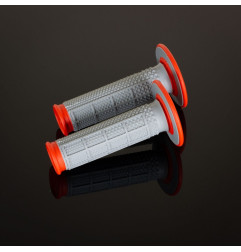 RENTHAL MANETKI MX DUAL COMPOUND TAPERED HALF WAFFLE, DWUSKŁADNIKOWE, KOLOR SZARY/POMARAŃCZOWY