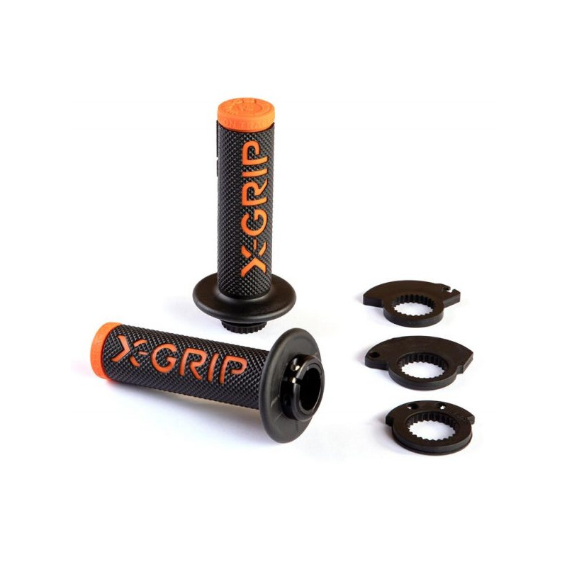 X-GRIP MANETKI (GRIPY) BRAAAAP GRIPS LOCK-ON-GRIP (Z ADAPTERAMI ROLGAZU) ORANGE KOLOR POMARAŃCZOWY