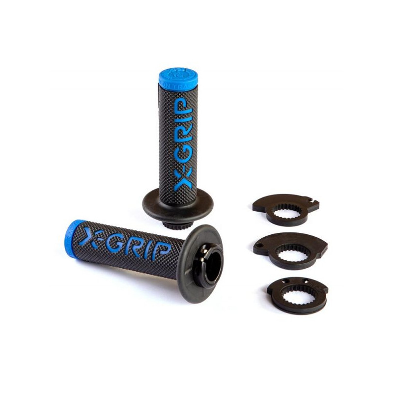 X-GRIP MANETKI (GRIPY) BRAAAAP GRIPS LOCK-ON-GRIP (Z ADAPTERAMI ROLGAZU) BLUE KOLOR NIEBIESKI