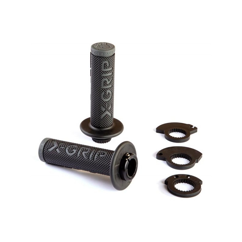 X-GRIP MANETKI (GRIPY) BRAAAAP GRIPS LOCK-ON-GRIP (Z ADAPTERAMI ROLGAZU) GREY KOLOR SZARY