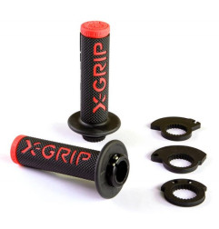 X-GRIP MANETKI (GRIPY) BRAAAAP GRIPS LOCK-ON-GRIP (Z ADAPTERAMI ROLGAZU) RED KOLOR CZERWONY