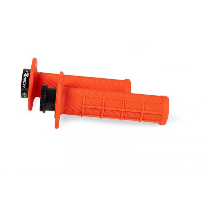 RACETECH (RTECH) MANETKI R20 LOCK-ON (22+25MM) KOLOR POMARAŃCZOWY NEON (HALF WAFFLE) + 8 ADAPTERÓW ROLGAZU