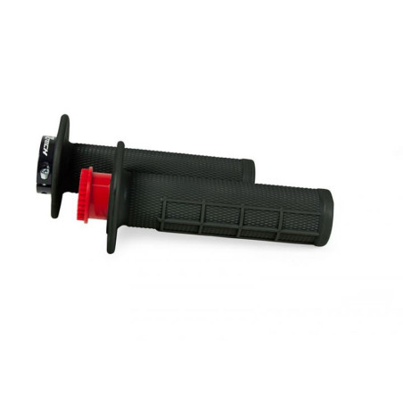 RACETECH (RTECH) MANETKI R20 LOCK-ON (22+25MM) KOLOR CZARNY (HALF WAFFLE) + 8 ADAPTERÓW ROLGAZU