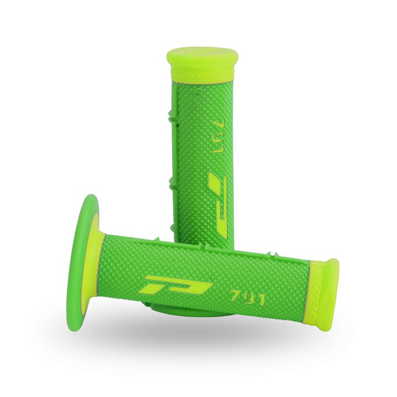 PROGRIP MANETKI PG791 OFF ROAD (22+25MM, DŁ.115MM) KOLOR ZIELONE/ŻÓŁTY FLUO (DWUSKŁADNIKOWE) (791-378) (PG791YF/GR)