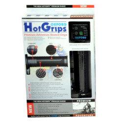 OXFORD MANETKI PODGRZEWANE PREMIUM ADVENTURE DO MOTOCYKLA Z PANELEM STERUJĄCYM V8 DO KIEROWNICY 22MM DŁUGOŚĆ 122-132MM (EL)