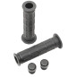 EMGO MANETKI (GRIPY) WZÓR HONDA 22+25MM DŁUGOŚĆ 128MM ( OEM: 53165-390-780, 53166-390-780) KOLOR CZARNY (Z OTWOREM I KORKIEM)