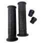 EMGO MANETKI (GRIPY) WZÓR HONDA 22+25MM DŁUGOŚĆ 128MM ( OEM: 53165-390-780, 53166-390-780) KOLOR CZARNY (Z OTWOREM I KORKIEM)