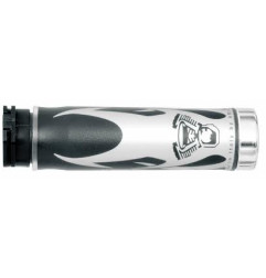 HARRI'S WYPRZEDAŻ MANETKI 02601-AG PŁOMIENIE CHROM KOŃCÓWKA (130 MM/25 MM) BEZ OTWORU KOLOR SZARY/CZARNY
