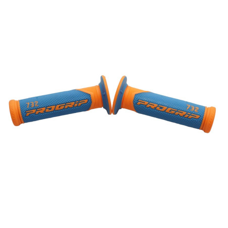 PROGRIP MANETKI PG732 ROAD (22+25MM, DŁ.125MM) KOLOR POMARAŃCZOWY FLUO/JASNO NIEBIESKI (DWUSKŁADNIKOWE) (732-364)