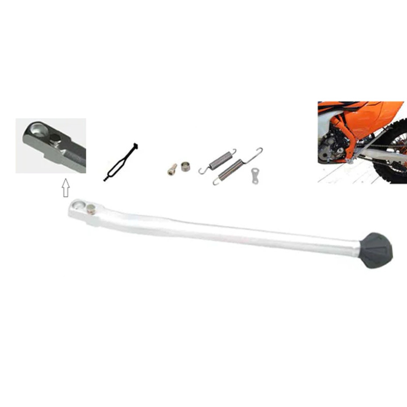 BUZZETTI STOPKA BOCZNA KTM EGS/EXC 125/200/250/300/380 '98-'07; EXC 450/520/525 '03-'07 SREBRNA (ALUMINIOWA)