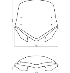 Uniwersalna szyba do motocykli bez owiewek MRA, forma VFXSZ, przyciemniana