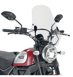 KAPPA SZYBA DUCATI Scrambler 400 (16-21), Scrambler Icon 800 (15-19) 48 X 43,5 CM PRZEZROCZYSTA - POTRZEBNE MOCOWANIE A7407A