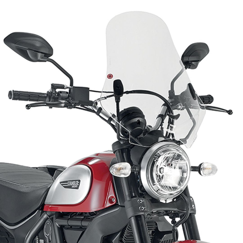KAPPA SZYBA DUCATI Scrambler 400 (16-21), Scrambler Icon 800 (15-19) 48 X 43,5 CM PRZEZROCZYSTA - POTRZEBNE MOCOWANIE A7407A