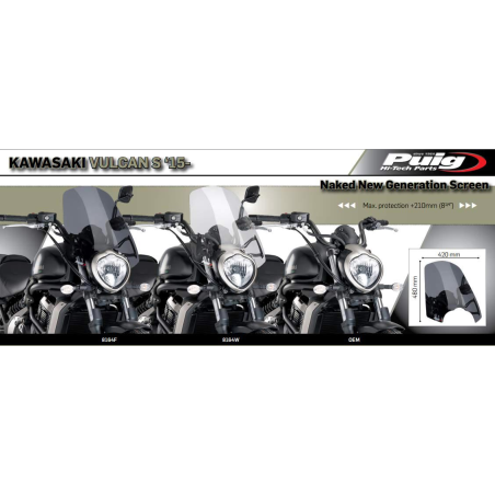 SZYBA OWIEWKA PUIG DO KAWASAKI VULCAN S / CAFE 15-22 (TOURING) LEKKO PRZYCIEMNIONA