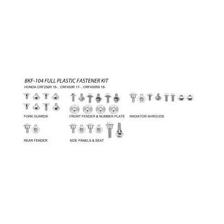 ACCEL KOMPLET ŚRUB DO PLASTIKÓW HONDA CRF 250R '18-20, CRF 450R '17-20, CRF 450RX '18-20 (BKF-104)