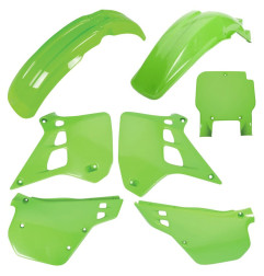 POLISPORT KOMPLET PLASTIKÓW KAWASAKI KX 125 '90-'91 W ZESTAWIE TABLICA PRZEDNIA (8672800001) KOLOR ZIELONY