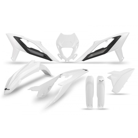 Komplet plastików UFO z osłonami lag do Beta RR 125/250/300/350/400/450 2023-2024, biały