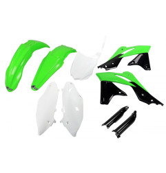 UFO komplet plastików z osłonami lag Kawasaki KXF 250 13-16 OEM '16 zielono-biało-czarny