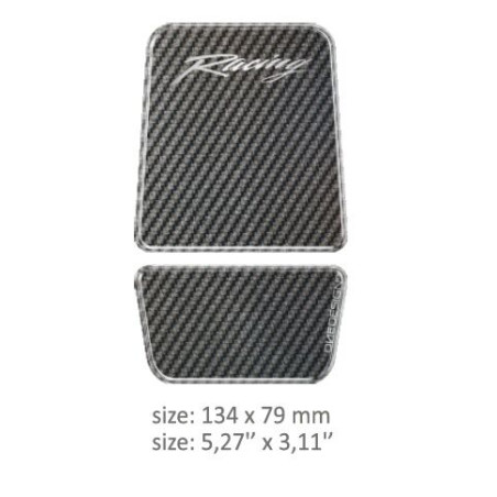 Tankpad (naklejka na bak) uniwersalny - GLOSS - DESIGN - 13, 4 CM X 7, 9 CM | 5.27" X 3.11" - RESIN/POLYURETH, szary, karbon