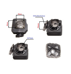 CYLINDER ŻELIWNY  Z GŁOWICĄ POWER FORCE HONDA DIO KYMCO ZX 47MM 2T
