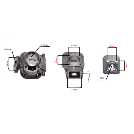 CYLINDER ŻELIWNY Z GŁOWICĄ POWER FORCE YAMAHA BWS MINARELLI VERTICAL 47MM 2T