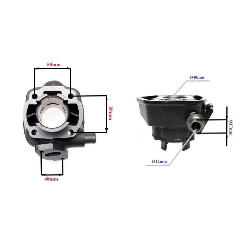 CYLINDER ŻELIWNY POWER FORCE APRILIA  AREA BENELLI 491 YAMAHA AEROX MINARELLI HORIZONTAL 40MM 2T