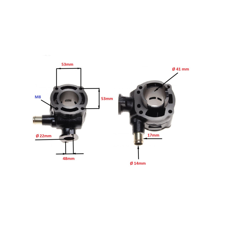 CYLINDER ŻELIWNY POWER FORCE BASIC APRILIA SCARABEO SUZUKI KATANA 41 MM 2T