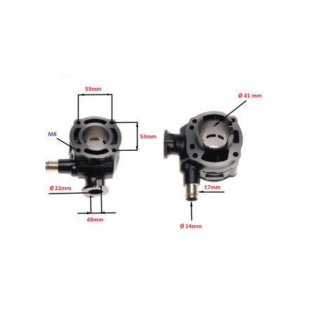 CYLINDER ŻELIWNY POWER FORCE BASIC APRILIA SCARABEO SUZUKI KATANA 41 MM 2T