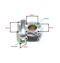 CYLINDER NICASILOWY POWER FORCE GY6 KYMCO 47MM 4T