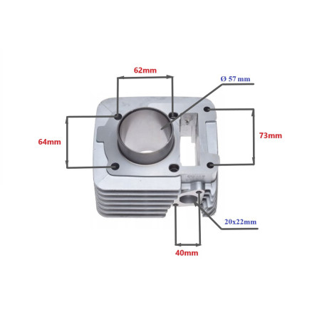 CYLINDER ŻELIWNY POWER FORCE YAMAHA YBR150 57,00MM 4T